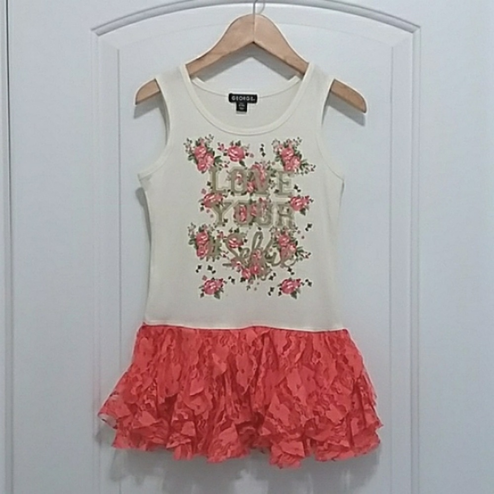 Girls Lace Tutu Shirt